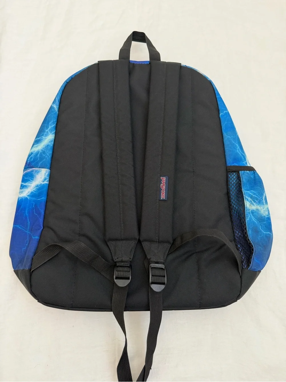 Jansport Cross Town Plus Electric Blue Lightning Print Backpack
